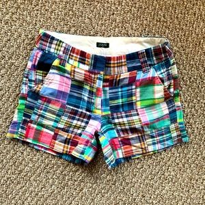 J. Crew Bright Plaid Patchwork Shorts